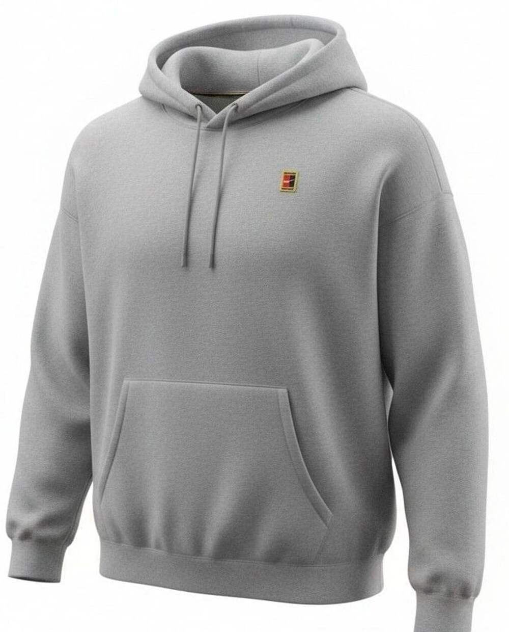 Nike Court Heritage Dri-FIT Tennis Fleece Hoodie Grey Sz M